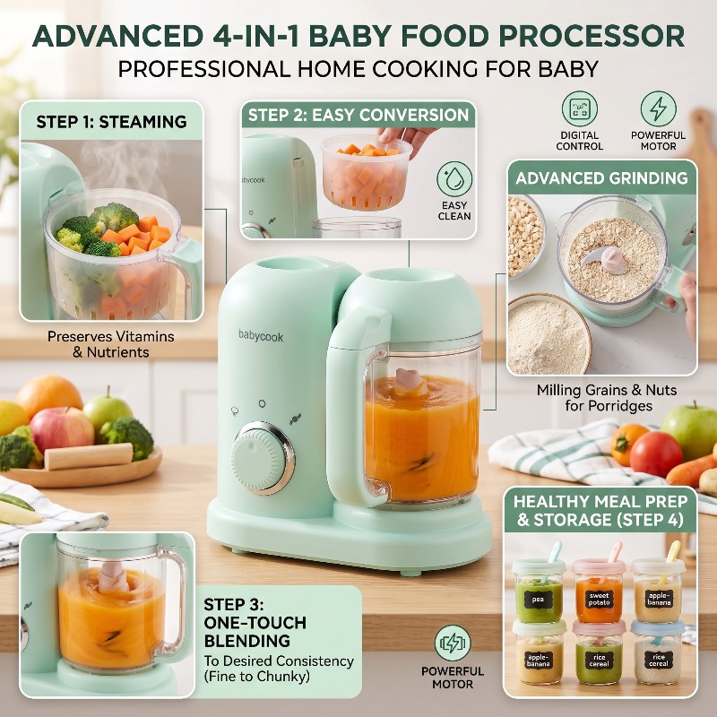 Baby Food Grinder Machine - Máquina Multifuncional de Alta Precisión para